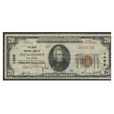1929 $20 National Bank Note Ty1 Frenchtown, NJ