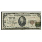 1929 $20 National Bank Note Ty1 Harrisburg, PA