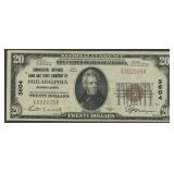 1929 $20 National Bank Note Ty1 Philadelphia PA