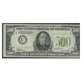 1934 $500 Federal Res Note Philly FR-2201C