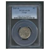 1937-D 3 Legs Buffalo Nickel PCGS AU 50