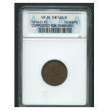 1914-D Lincoln Head Cent ANACS VF 20 Details