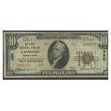 1929 $10 National Bank Note Ty2 Lansdale, PA