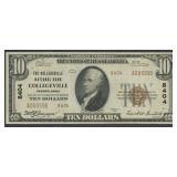 1929 $10 National Bank Note Ty2 Collegeville, PA