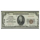 1929 $20 National Bank Note Ty1 E. Greenville, PA