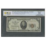 1929 $20 Fed Res Bank Note CLE PCGS AU 53