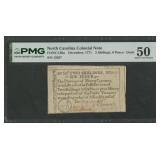 Colonial Currency NC 2 S & 6 P  Duck PMG AU 50
