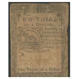 Continental Currency $2/3 CC-22 Feb 17, 1776