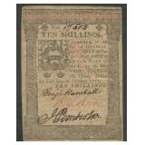 Colonial Currency PA 10 Shil PA-167  10/1/1773