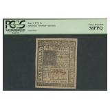 Colonial Currency DE 5 Shil  DE-77 PCGS 58 PPQ