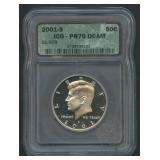 2001-S Silver Kennedy Half ICG PR70 DCAM