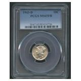 1943-D Mercury Head Dime PCGS MS65 FB