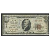 1929 $10 National Bank Note Bangor, PA