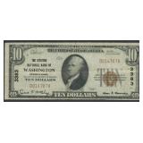 1929 $10 National Bank Note Washington, PA