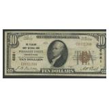 1929 $10 National Bank Note Pleasant Unity, PA