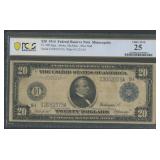 1914 $20 Federal Res Note FR-996 PCGS VF 25
