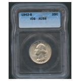 1942-S Washington Silver Quarter ICG AU 58