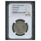 1854-O Seated Liberty Half Dollar NGC AU Details