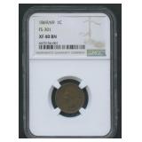 1869/69 Indian Head Cent FS-301 NGC XF40 BN