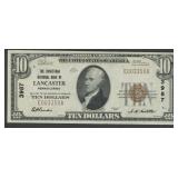 1929 $10 National Bank Note Ty1 Lancaster, PA