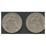 1853 Arrows and 1856 Seated Liberty Quarters