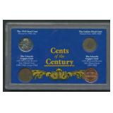 Cents of the Century:  4-Coin Display Set