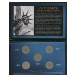 5 Years of Liberty Head Nickels Display