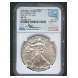 2017-W ASE Burnished Silver Eagle NGC MS 70