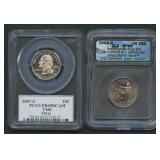 2- Mixed Washington State Quarters, Graded