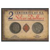 2 Centuries of US Silver Dollars Display Box