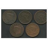 5- Mixed Date Large Cents