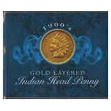 1900's Gold Layered Indian Head Penny Display