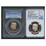 1986-S and 2023-S Kennedy Halves Graded
