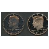 1971-S and 1994-S Proof Kennedy Half Dollars