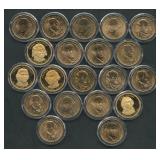 20- Mixed Presidential Golden Dollars