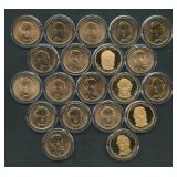 20- Mixed Presidential Golden Dollars