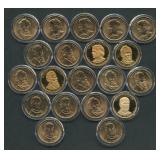 20- Mixed Presidential Golden Dollars
