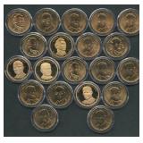 20- Mixed Presidential Golden Dollars