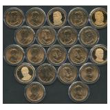 20- Mixed Presidential Golden Dollars