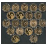 20- Mixed Presidential Golden Dollars