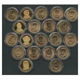 20- Mixed Presidential Golden Dollars