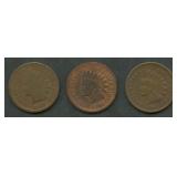 3- Mixed 1860's Indian Head Cents
