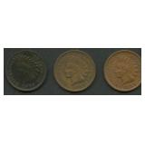 3- Mixed Indian Head Cents Better Grade