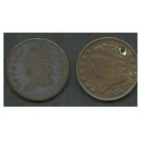 1809 and 1834 Classic Head Half Cents