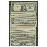 50- Mixed 1957 $1 Silver Certificates Blue Seals