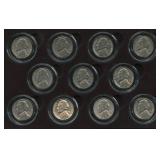 Complete Set World War II Nickels:  35% Silver
