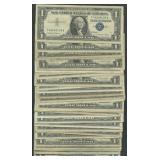 50- Mixed 1957 $1 Silver Certificates Blue Seals