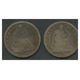 1854 and 1858 Seated Liberty Half Dollars