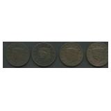 4- Mixed Coronet Head Large Cents with Variety