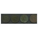 4- Mixed Coronet Head Large Cents